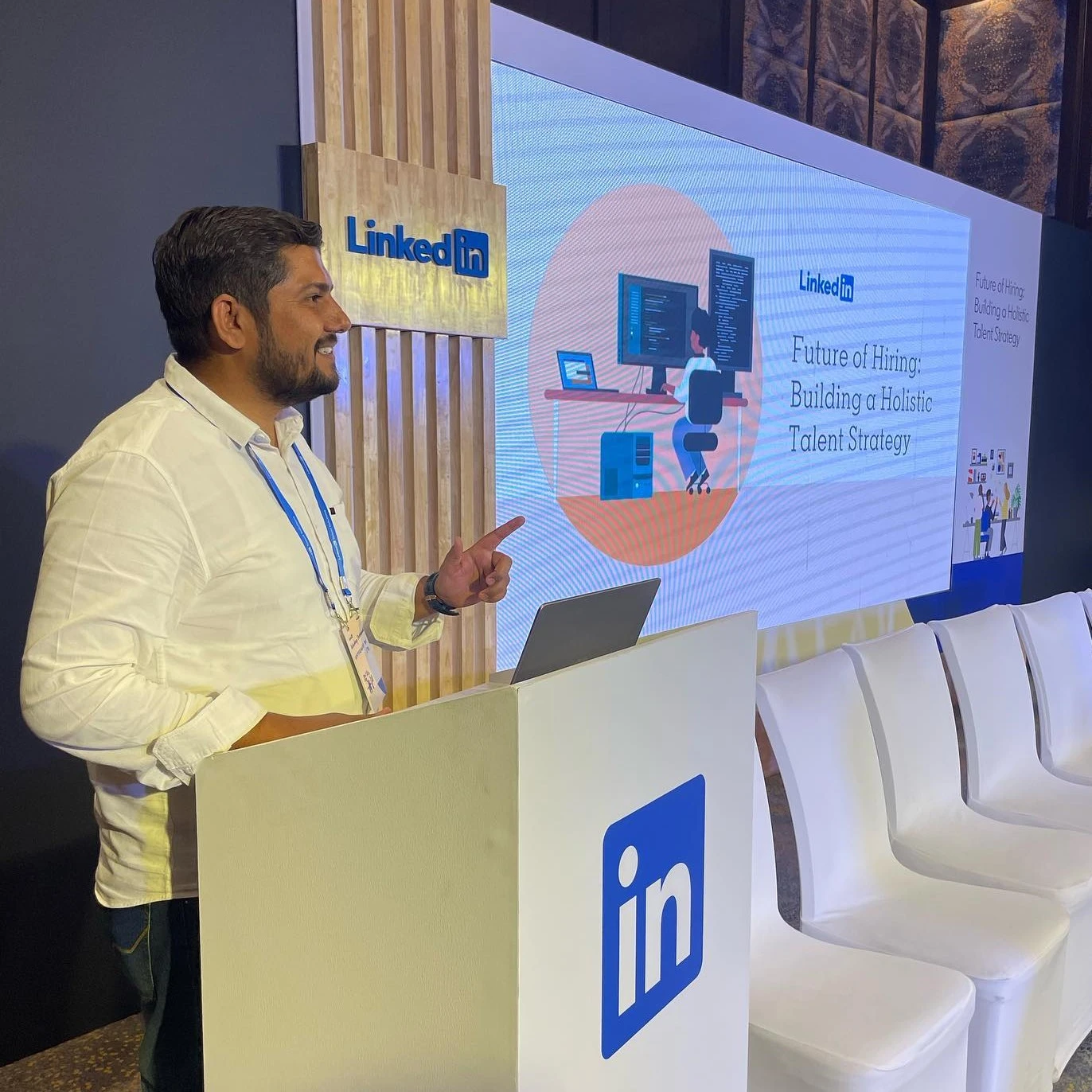 Ashwdeep Singh Shekhawat speaking at an industry event